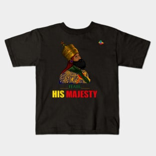 Ethiopian Emperor/King, Ethiopia Flag, Rastafarian Kids T-Shirt